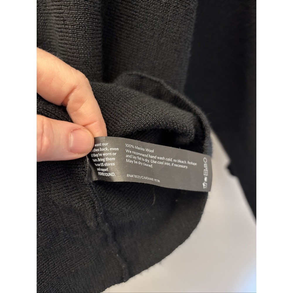 Eileen Fisher Merino Wool Black Scoop Neck M/L ?Pullover Sweater Cut Out Sleeve - Picture 3 of 14